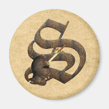 Rusty Knights Initial S Refrigerator Magnets