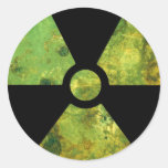 Rusty Nuclear Radiation Warning Symbol Round Sticker