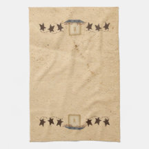 Rusty Stars And Candle Kitchen Towel