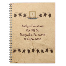 Rusty Stars And Candle Notebook