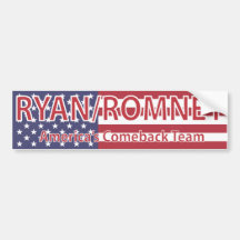 Ryan/Romney America's Comeback Team Bumper Sticker