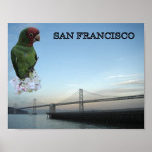 S.F. Bay Bridge with Parrot Posters