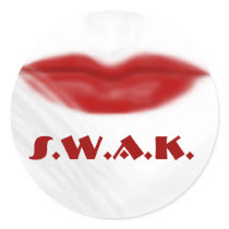 S.W.A.K. Valentine Red Lipstick Sticker stickers