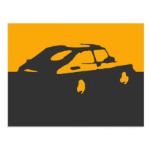 Saab 900 SPG/Aero - Yellow on dark postcard