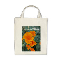Sacramento California Poppy Canvas Bag