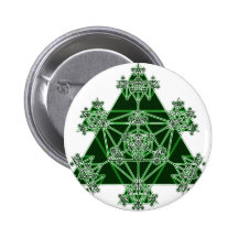 Sacred Geometry: Green Triangles: Button