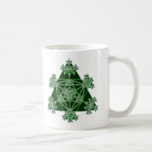 Sacred Geometry: Green Triangles: Coffee Mugs