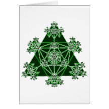 Sacred Geometry: Green Triangles: Greeting Card