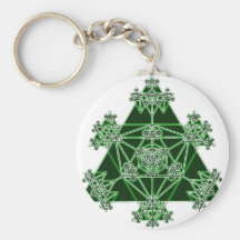 Sacred Geometry: Green Triangles: Keychains