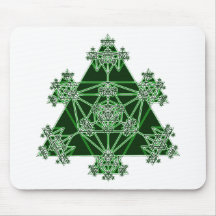 Sacred Geometry: Green Triangles: Mousemat
