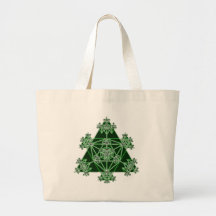 Sacred Geometry: Green Triangles: Tote Bag