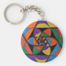 Sacred Geometry Spirals Key Chain