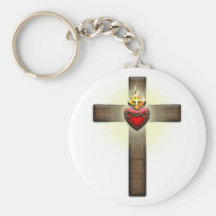 Sacred Heart of Jesus Cross Keychains