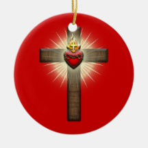 Sacred Heart of Jesus Cross Ornaments