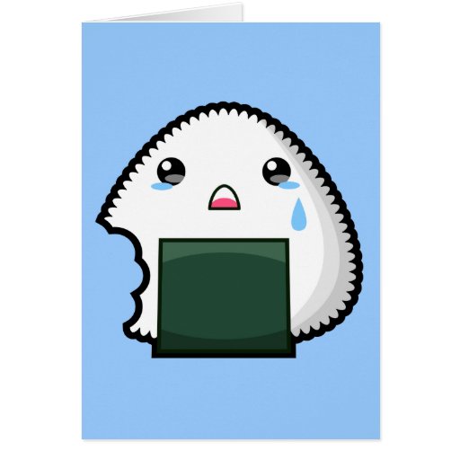 Sad Onigiri Greeting Card