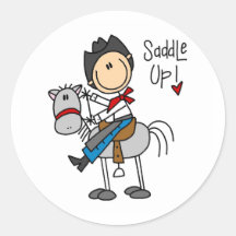 Saddle Up! Cowboy Stick Figure Sticker