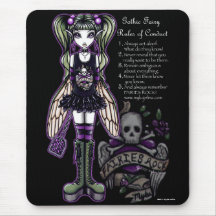 "Sadie" Gothic Fairy Rules of Conduct Mousepad