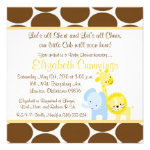 safari animals Baby Shower invite cute fun simple