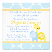 safari animals Baby Shower invite cute fun simple