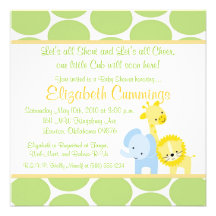 safari animals Baby Shower invite cute fun simple