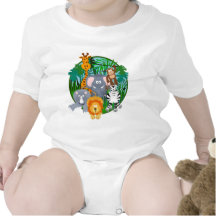 Safari Animals Cartoon Baby Bodysuits