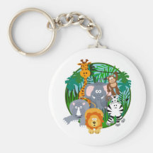 Safari Animals Cartoon Keychains