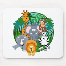 Safari Animals Cartoon Mousepad