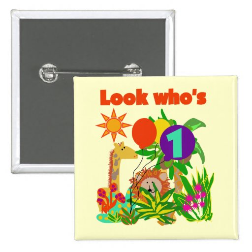 Safari First Birthday Tshirts and Gifts Pins