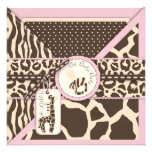 Safari Girl Invitation Square