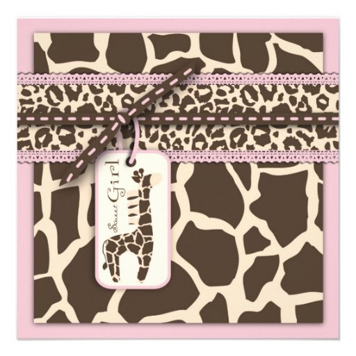 Safari Girl Invitation Square B