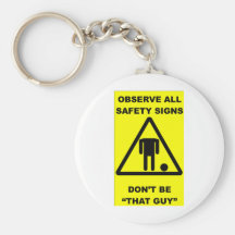 Safety Sign Warning Keychain