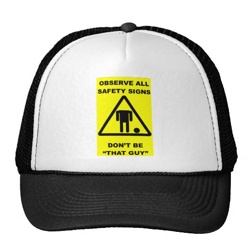 Safety Sign Warning Trucker Hats