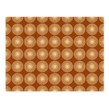 Saffron Colour Circles Pattern Post Cards