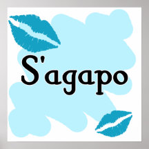 S'agapo - Greek - I love you Poster