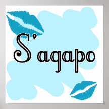 S'agapo - Greek - I love you Posters