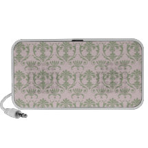 sage damask pattern on soft pink modern damask mp3 speakers