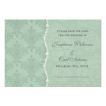 Sage Green and White Floral Damask Save the Date Personalized Invite