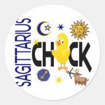 Sagittarius Chick 1 Round Stickers