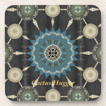 Saguaro Cactus Mandala Array Coaster
