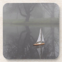 Sail on Misty Pond Drink Coaster
