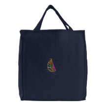 Sailboat Embroidered Bag