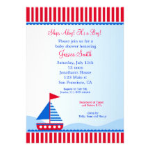 Sailboat Nautical Baby Shower Invitations