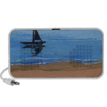 Sailboat Sailing Reflections Ocean Beach Art iPod Speakers