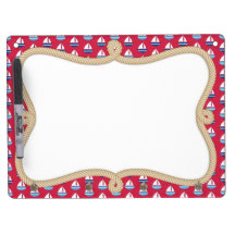 Sailboats, Rope Frame, Nautical Theme Dry-Erase Whiteboards