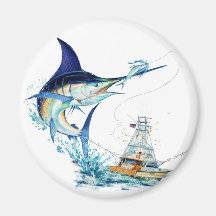 Sailfish Takes the Bait Refrigerator Magnets