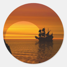 Sailing in the sunset aufkleber