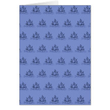 Sailing Ship Pattern. Mid Blue. Cards