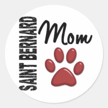 Saint Bernard Mum 2 Round Sticker
