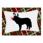 Saint Bernard Reindeer Christmas Card