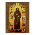 Saint Francis of Assissi Mediaeval Iconography Postcard